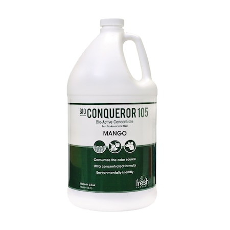 Fresh Products Bio Conqueror 105 Enzymatic Odor CounterConcentrate, Mango, 1 gal, PK4 1-BWB-MG